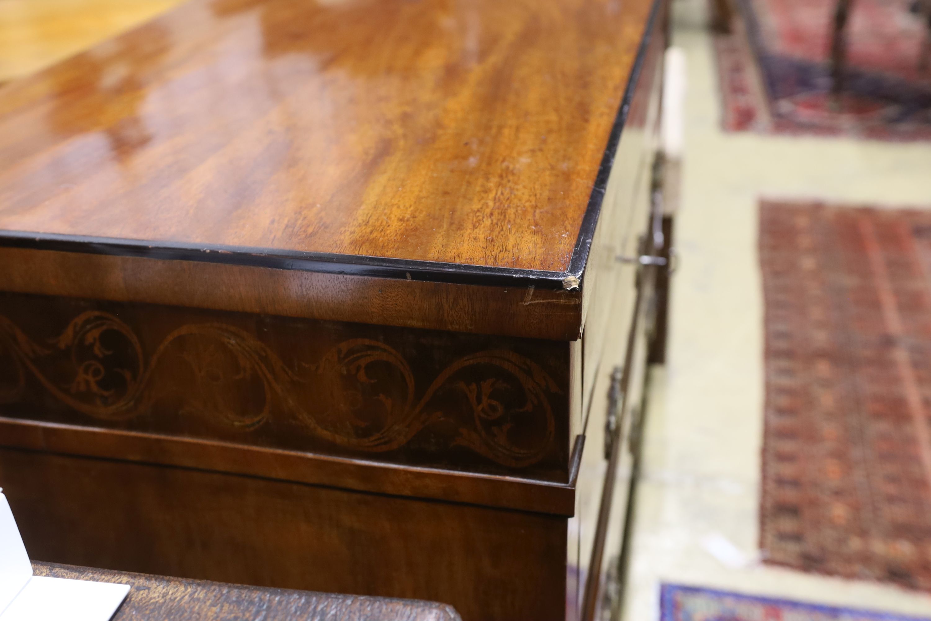 A Biedermeier style mahogany commode, width 112cm, depth 53cm, height 78cm